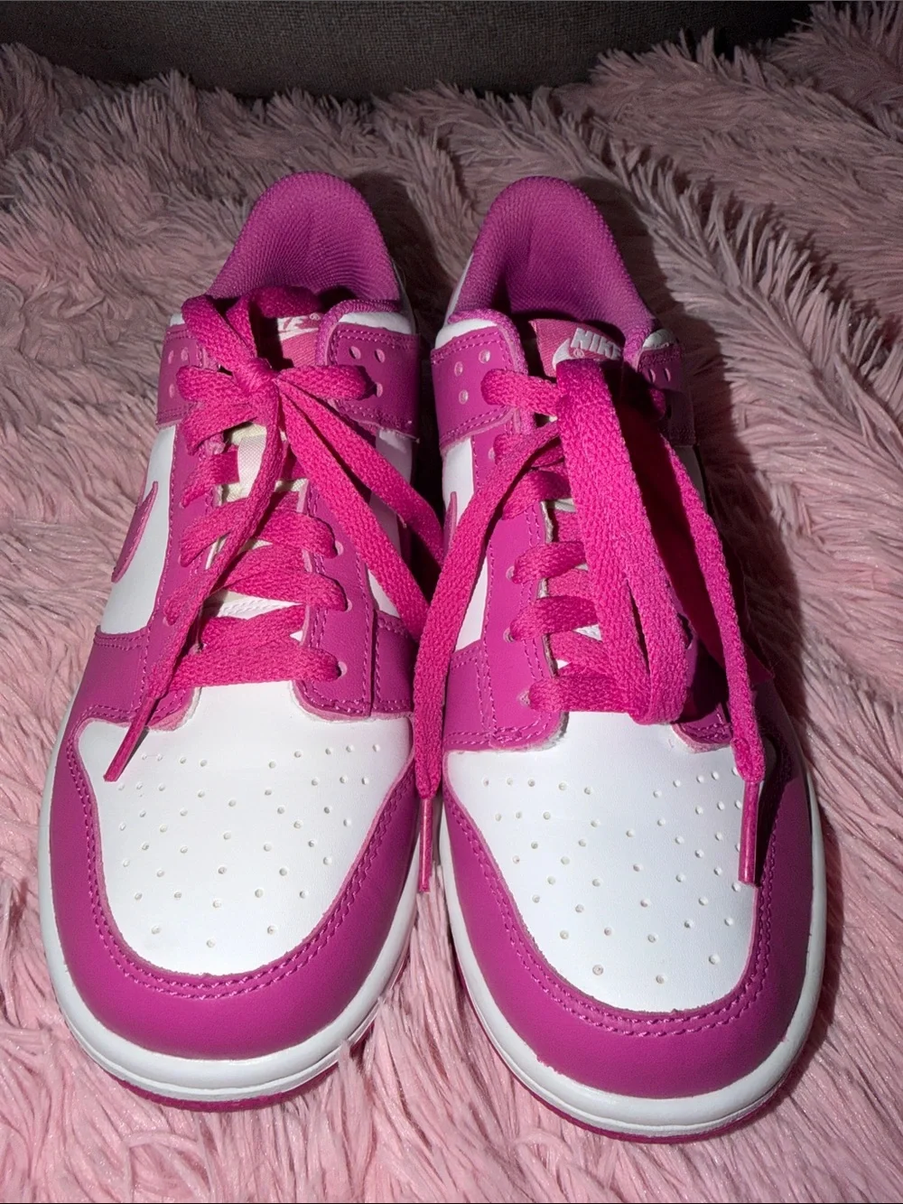 Pink and White Nike Dunks